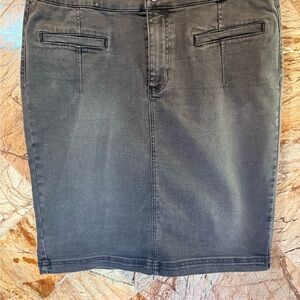 Liverpool Jeans Company Charcoal Denim Mini Skirt
